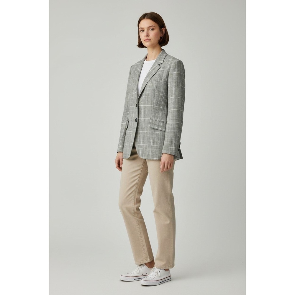 J Crew Blazer Womens 6 Plaid Wool Blend 2-Button Single Breast Long Sleeve